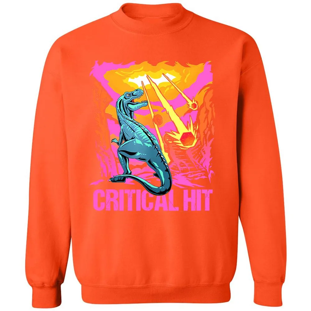 Dinosaur Critical Hit Classic Unisex Sweatshirt - Orange - 10