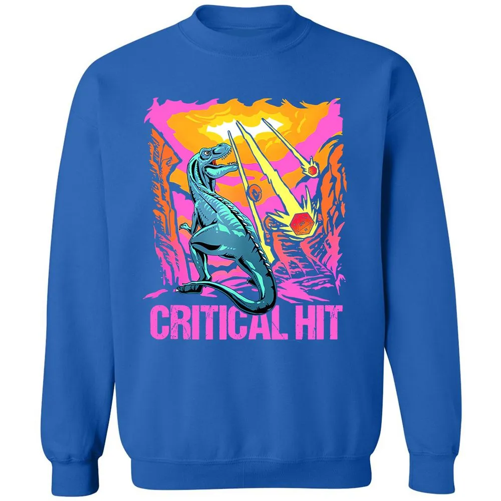 Dinosaur Critical Hit Classic Unisex Sweatshirt - Royal - 9
