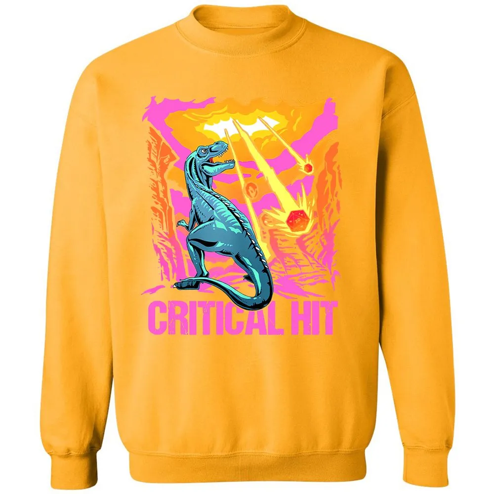 Dinosaur Critical Hit Classic Unisex Sweatshirt - Gold - 11