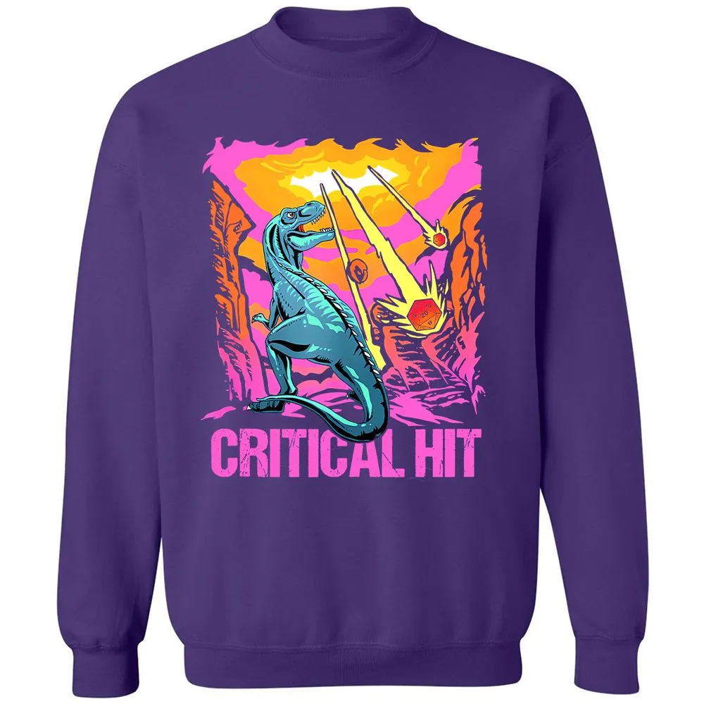 Dinosaur Critical Hit Classic Unisex Sweatshirt - Purple - 6