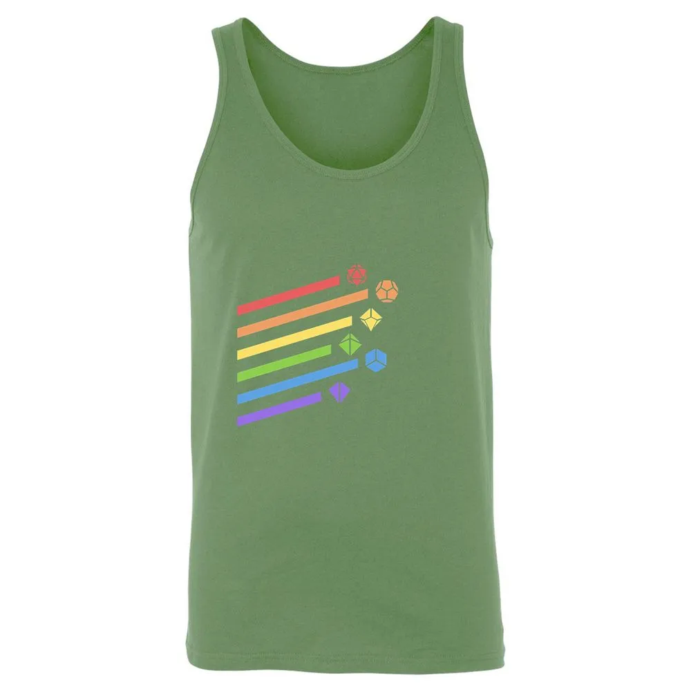 Rainbow Dice Set Unisex Jersey Tank - Leaf - 10