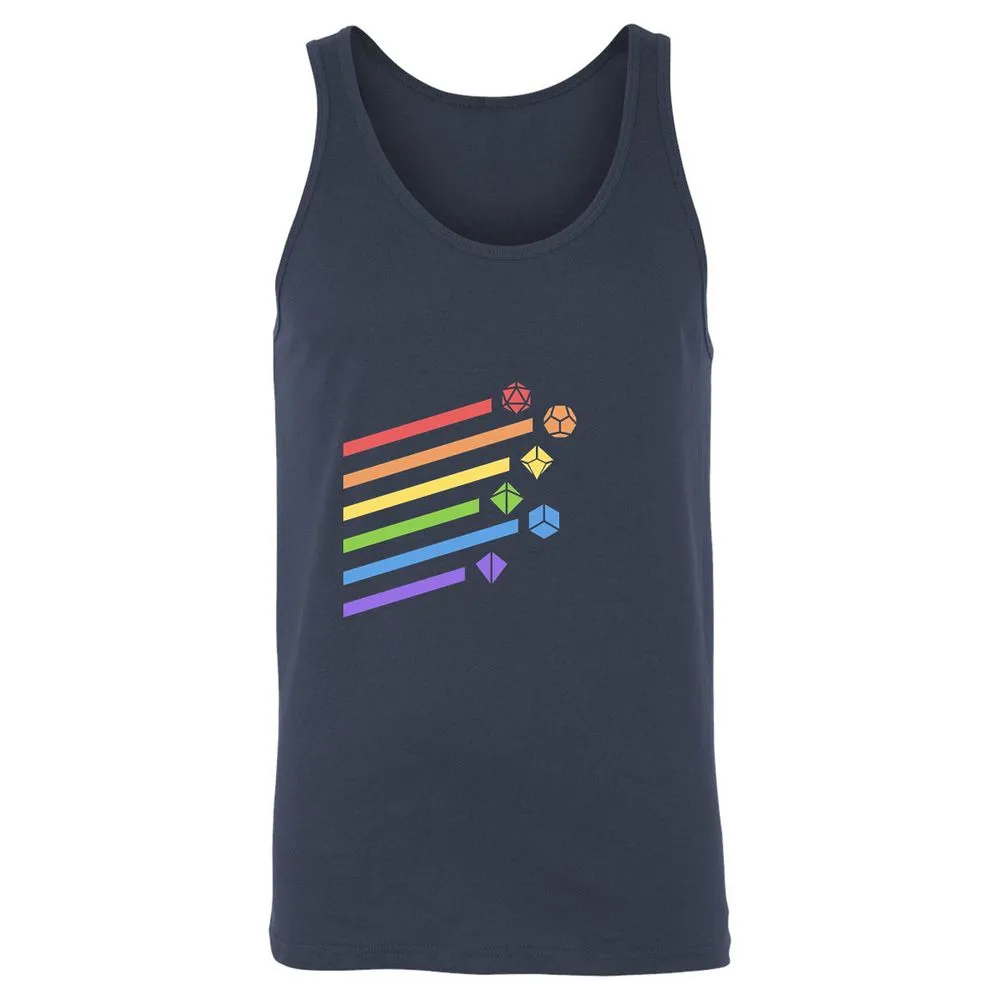 Rainbow Dice Set Unisex Jersey Tank - Navy - 2