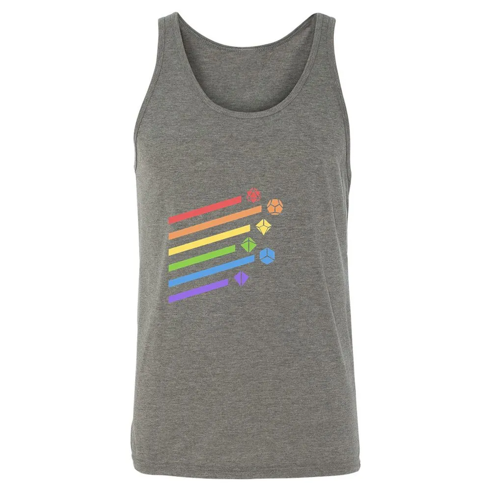 Rainbow Dice Set Unisex Jersey Tank - Grey Triblend - 8