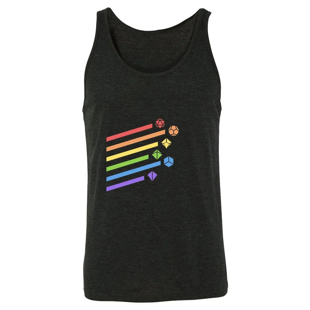 Rainbow Dice Set Unisex Jersey Tank - Charcoal Black Triblend - 5