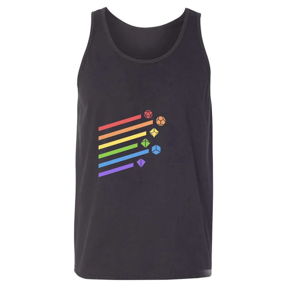 Rainbow Dice Set Unisex Jersey Tank - Dark Grey - 7