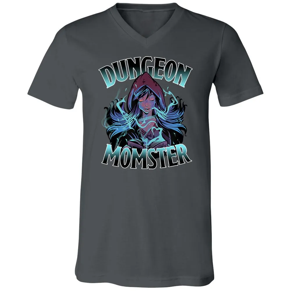 Dungeon Momster Unisex V-Neck T-Shirt - Asphalt - 12