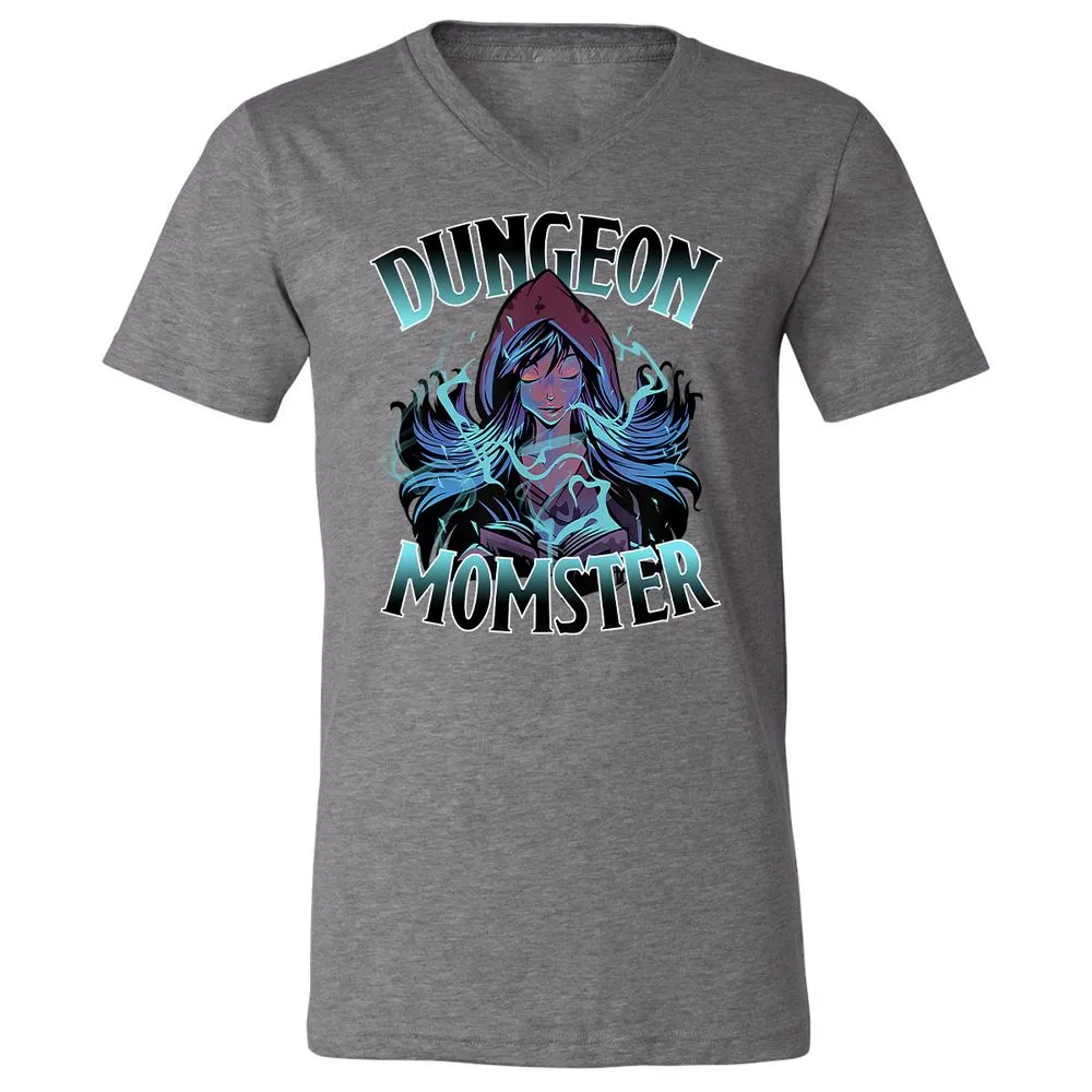 Dungeon Momster Unisex V-Neck T-Shirt - Deep Heather - 13