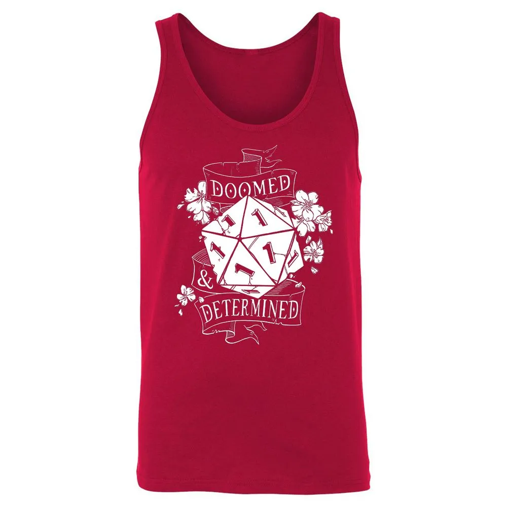 Doomed Determined Unisex Jersey Tank - Red - 11