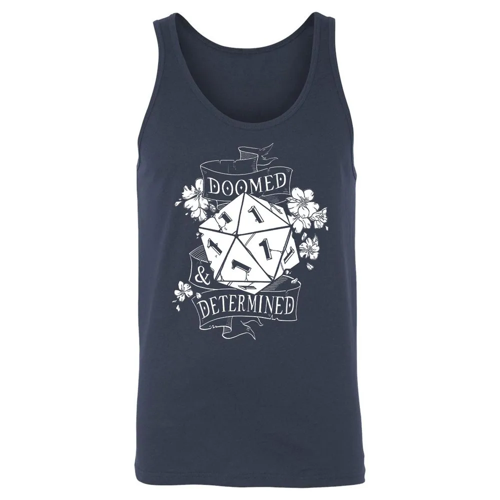 Doomed Determined Unisex Jersey Tank - Navy - 2