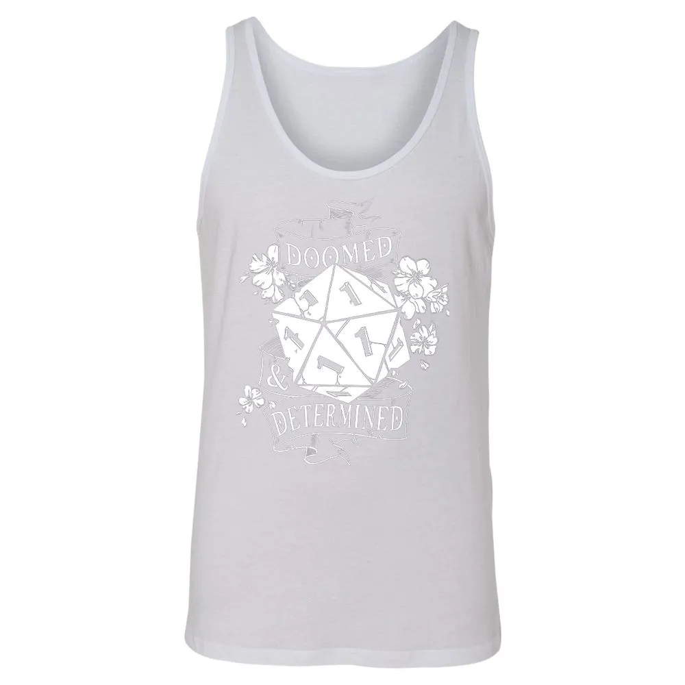 Doomed Determined Unisex Jersey Tank - White - 14