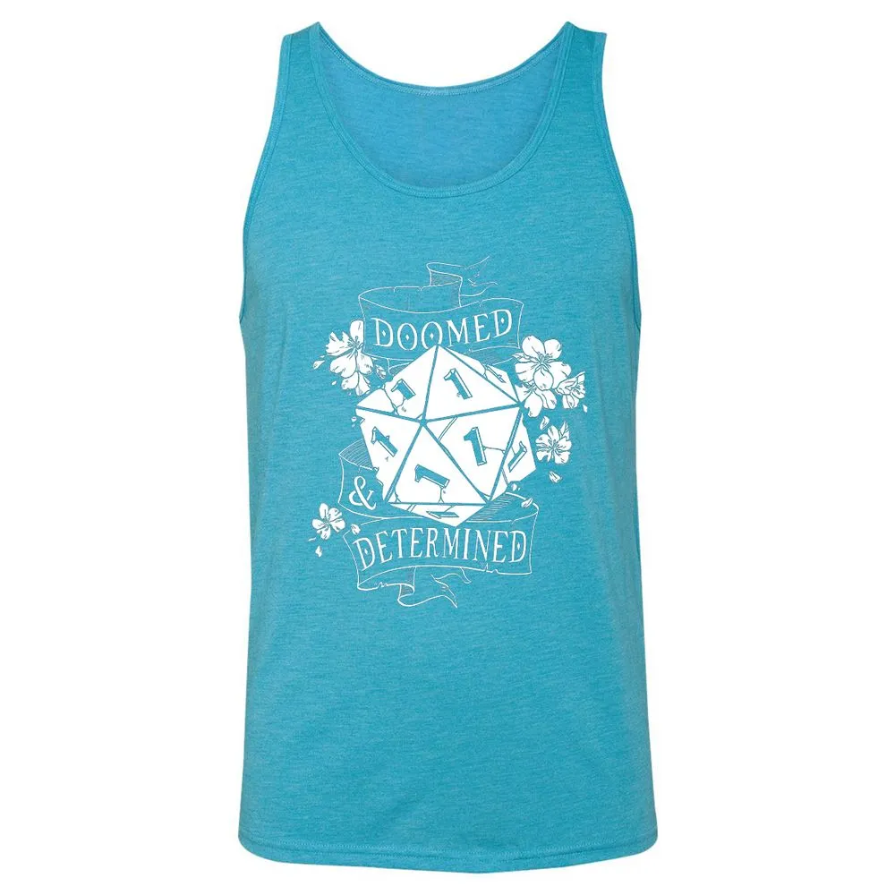 Doomed Determined Unisex Jersey Tank - Aqua Triblend - 3