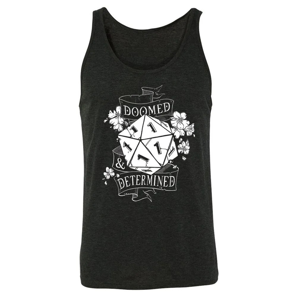 Doomed Determined Unisex Jersey Tank - Charcoal Black Triblend - 5