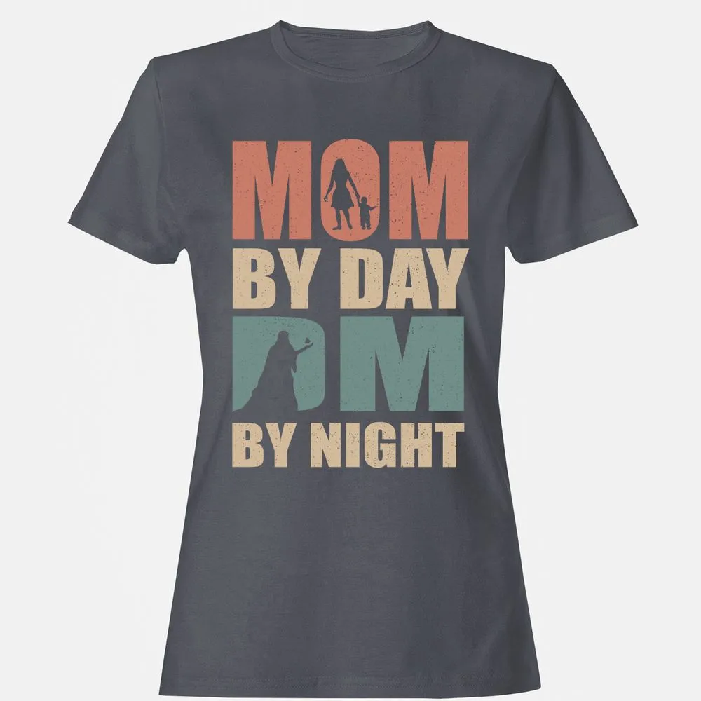 Mom By Day DM By Night Women's T-Shirt - Dark Heather - 5