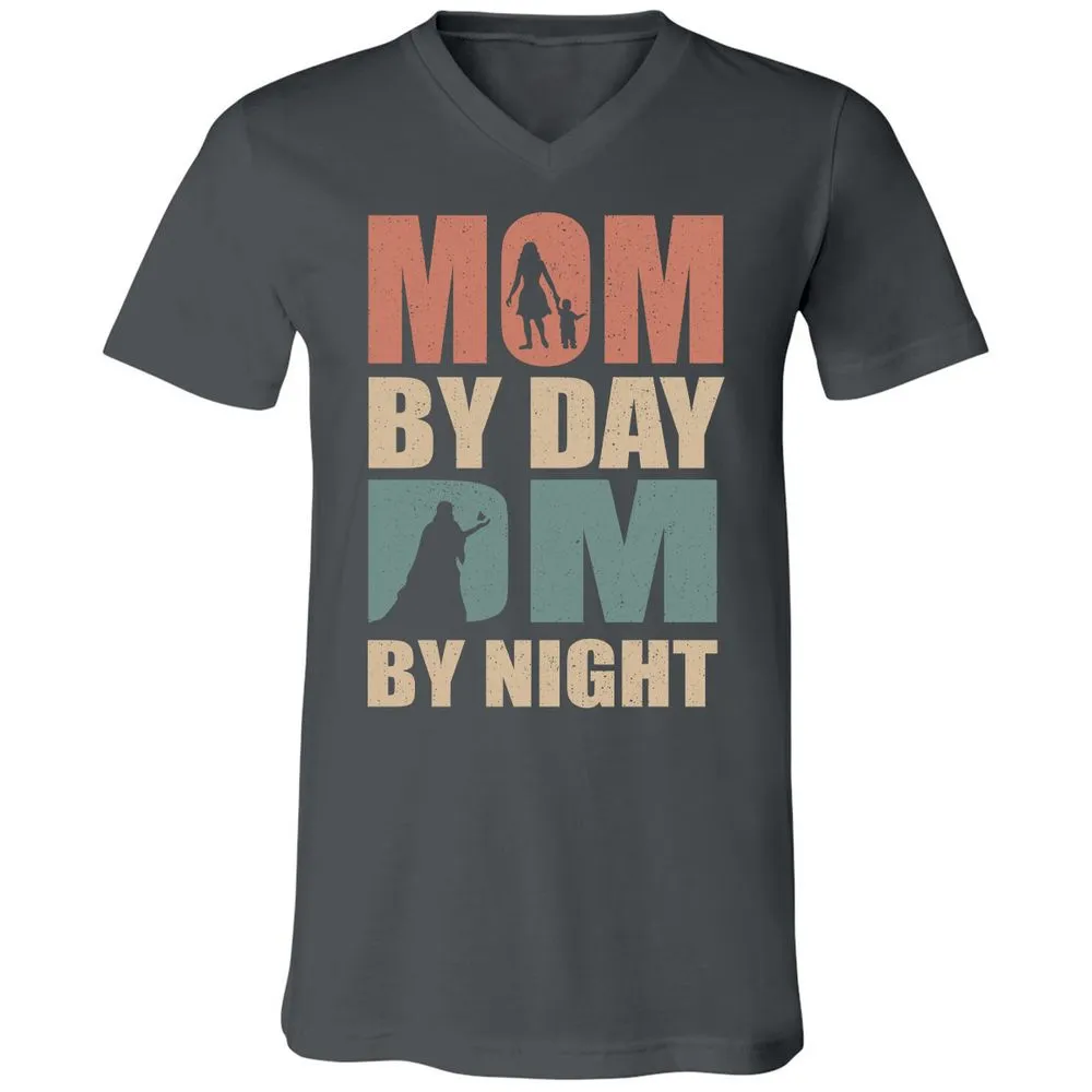 Mom By Day DM By Night Unisex V-Neck T-Shirt - Asphalt - 12