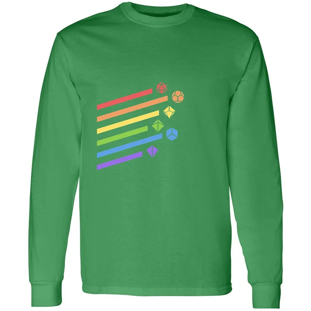 Rainbow Dice Set Long Sleeve T-Shirt - Irish Green - 10