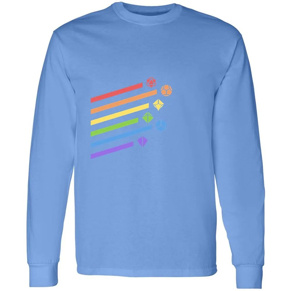 Rainbow Dice Set Long Sleeve T-Shirt - Carolina Blue - 12