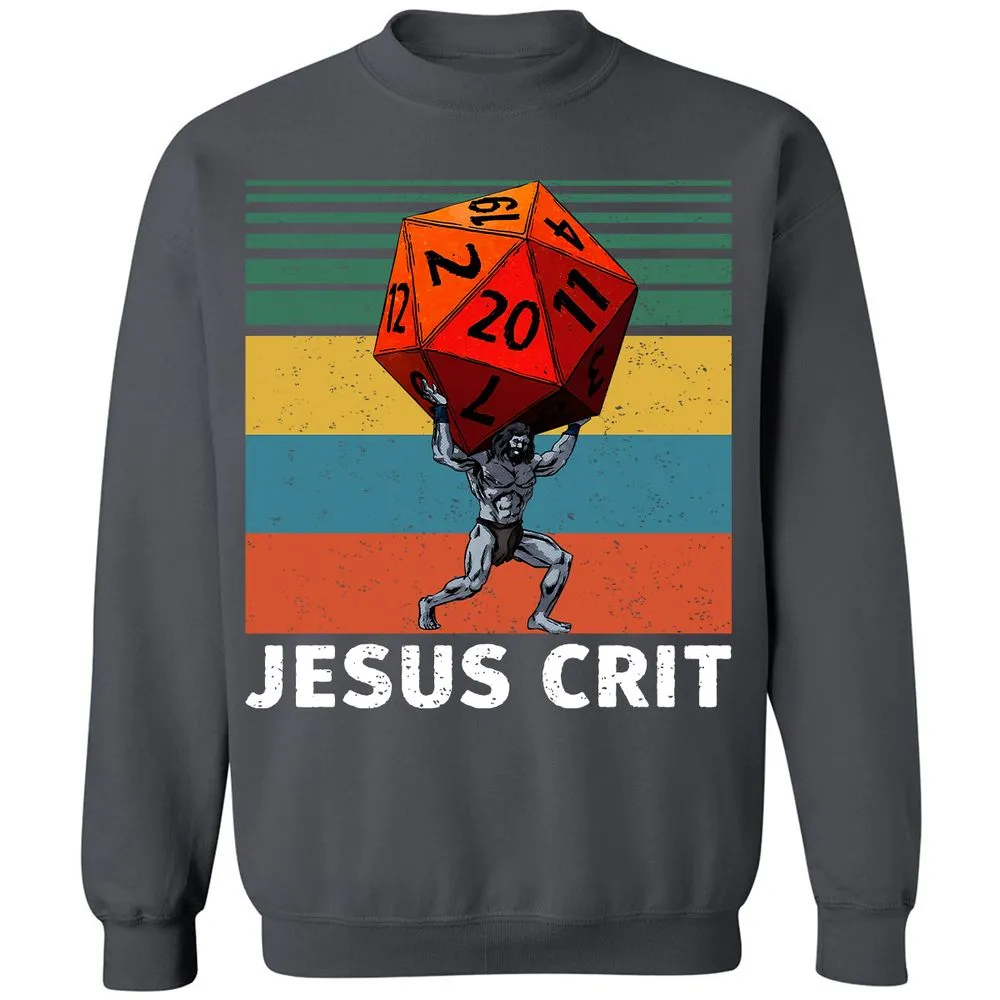 Jesus Crit Classic Unisex Sweatshirt - Charcoal - 7