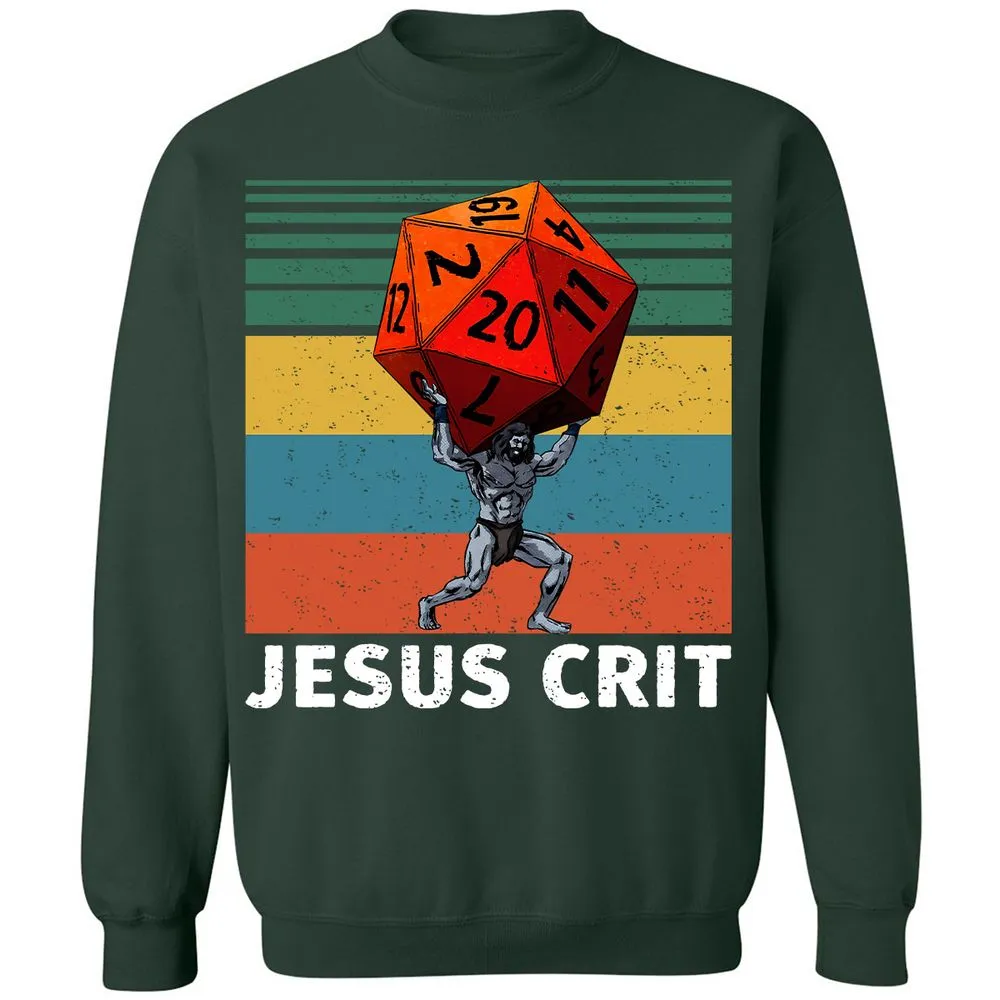 Jesus Crit Classic Unisex Sweatshirt - Forest Green - 4
