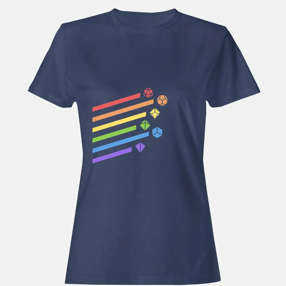 Rainbow Dice Set Women's T-Shirt - Navy - 10