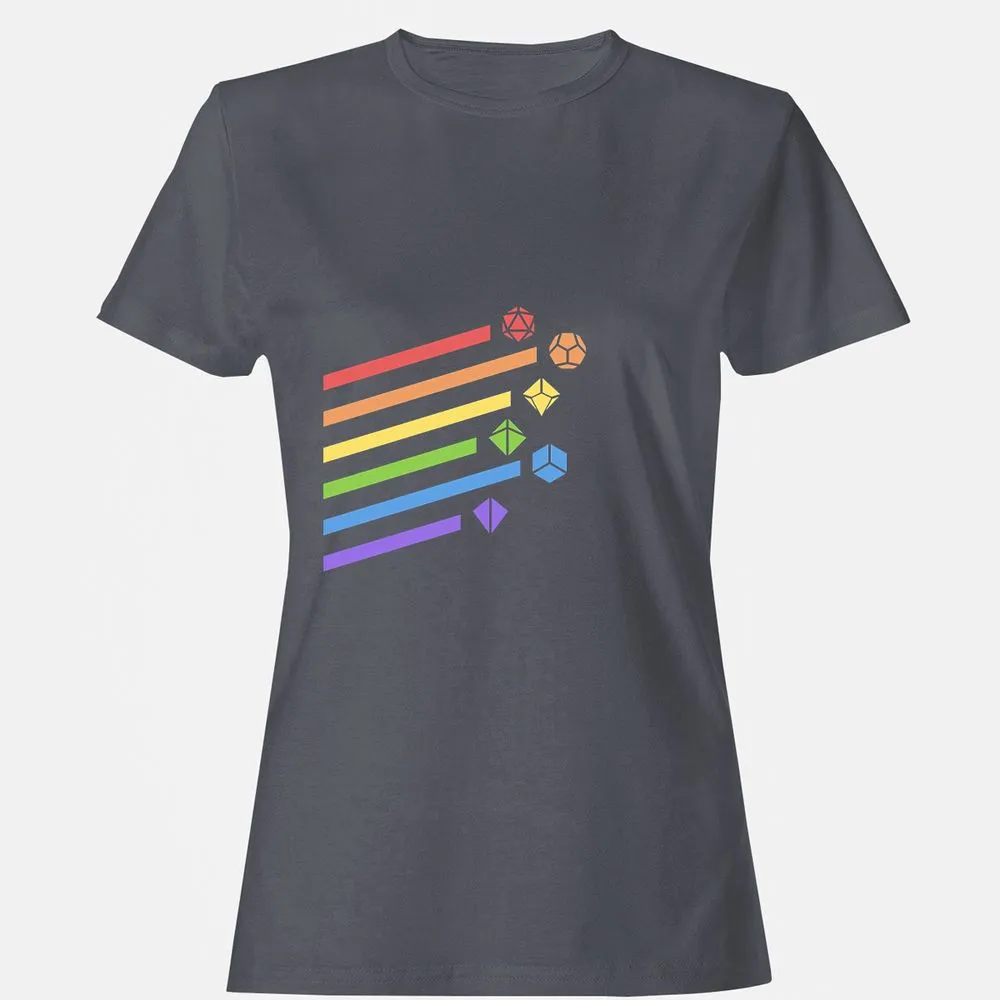Rainbow Dice Set Women's T-Shirt - Dark Heather - 5