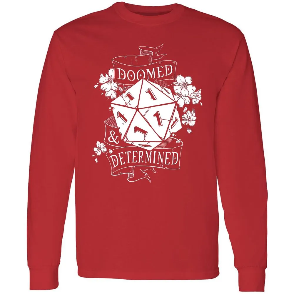 Doomed Determined Long Sleeve T-Shirt - Red - 14