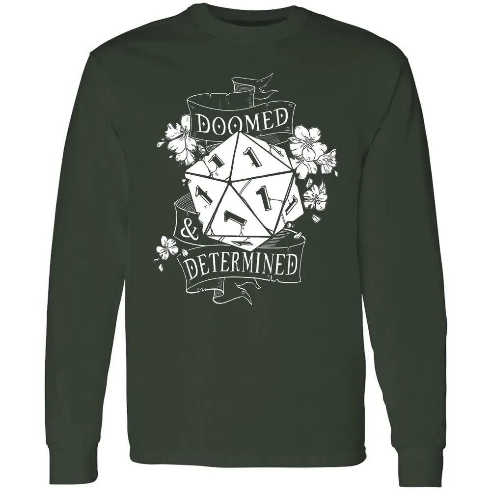 Doomed Determined Long Sleeve T-Shirt - Forest Green - 4