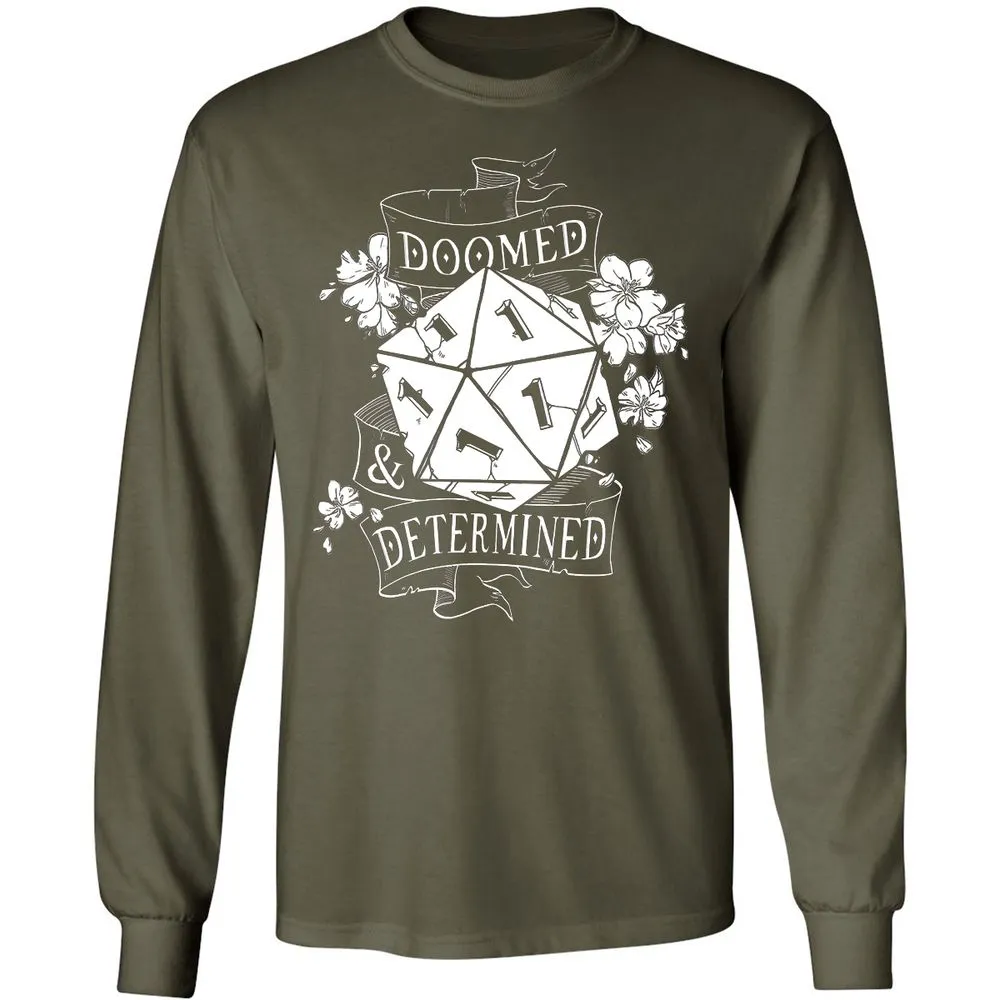 Doomed Determined Long Sleeve T-Shirt - Military Green - 16