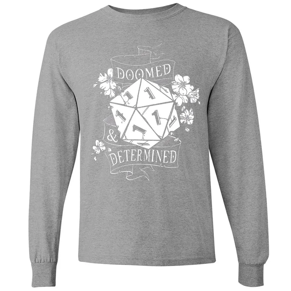 Doomed Determined Long Sleeve T-Shirt - Graphite Heather - 6
