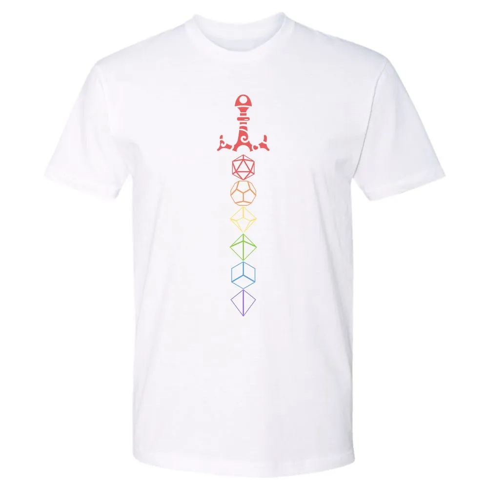 Rainbow Dice Sword LGBT Premium Unisex T-Shirt - White - 4