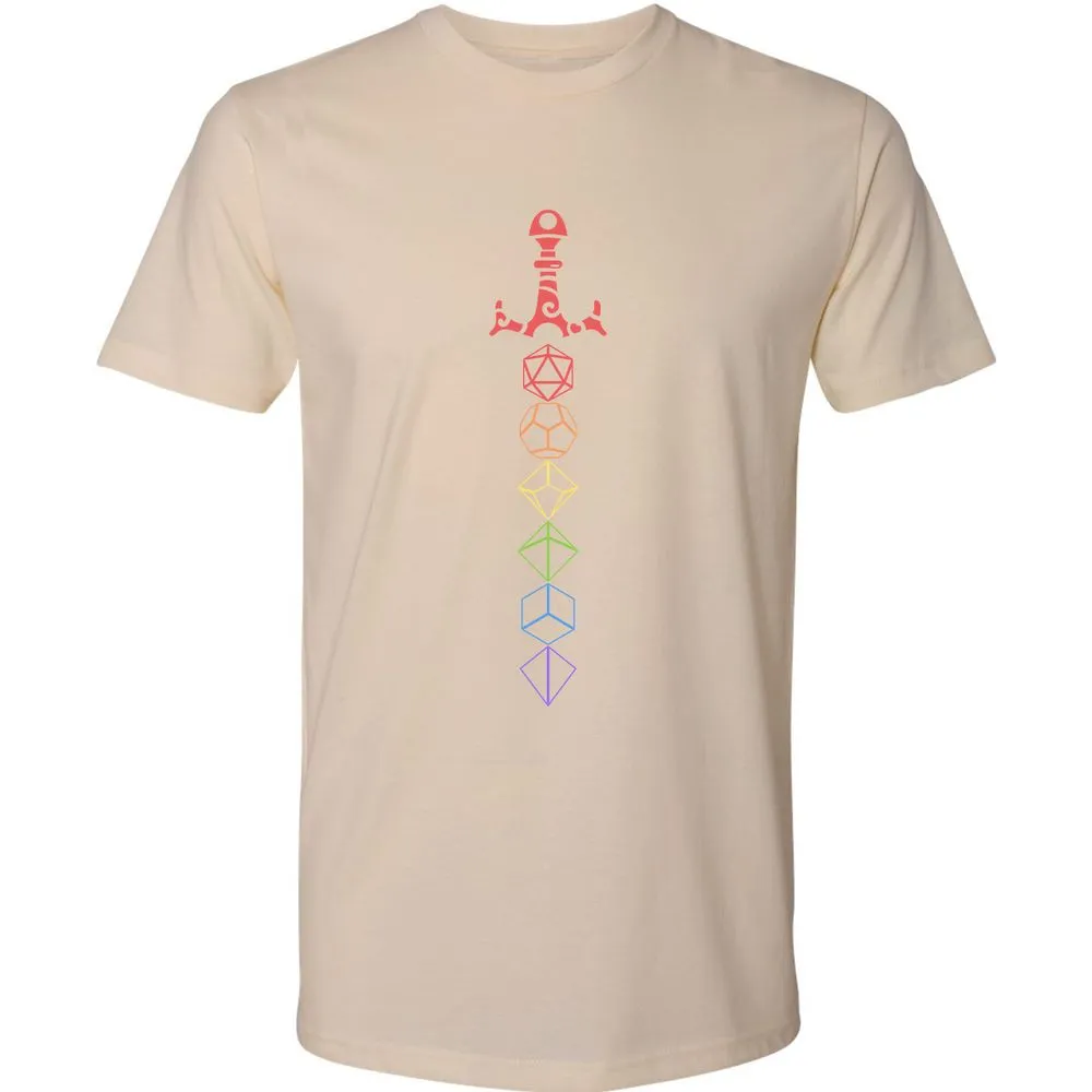 Rainbow Dice Sword LGBT Premium Unisex T-Shirt - Cream - 14