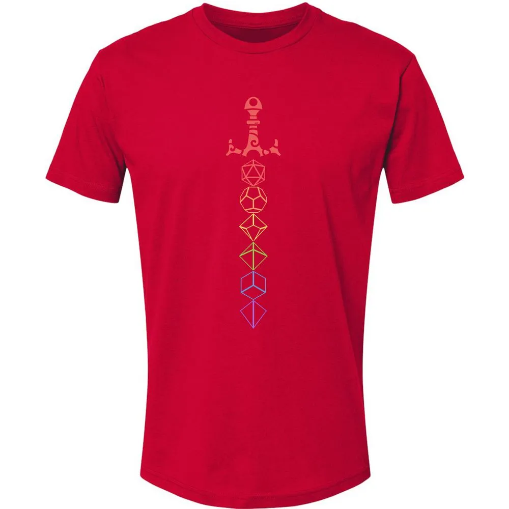 Rainbow Dice Sword LGBT Premium Unisex T-Shirt - Red - 6