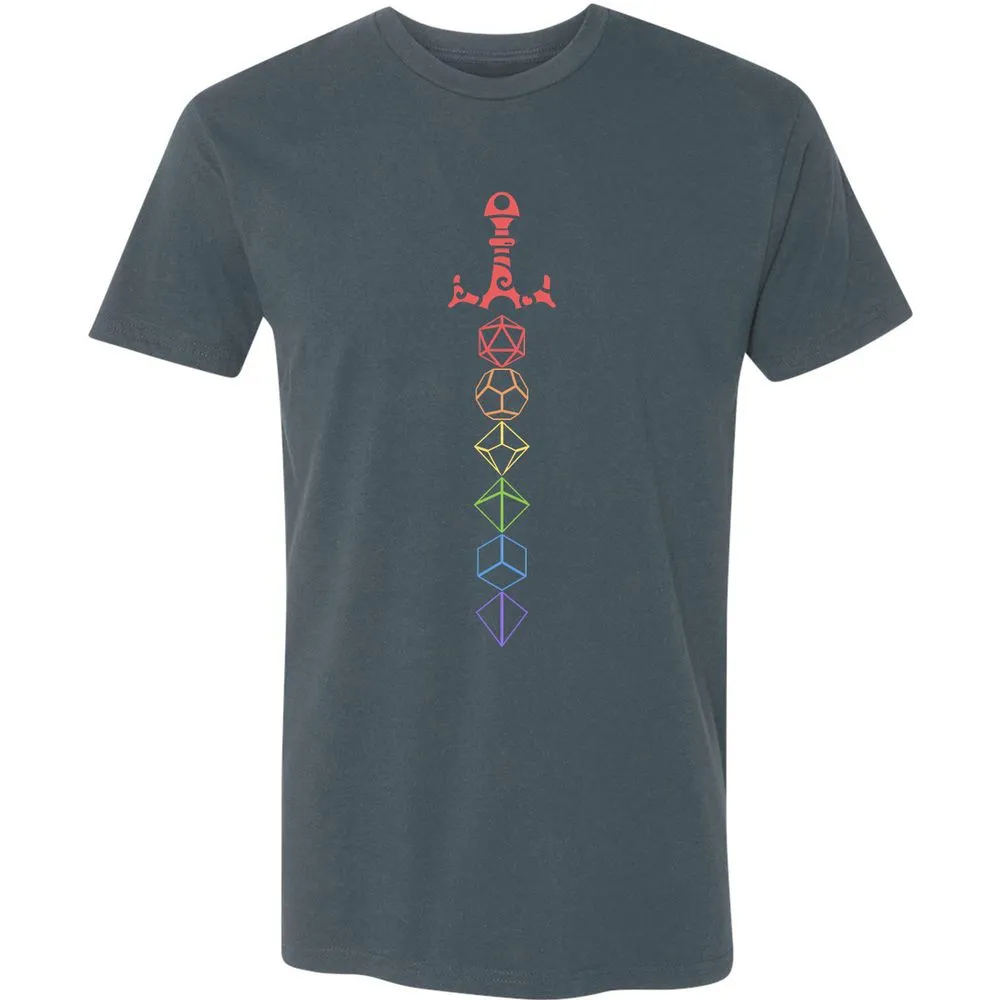 Rainbow Dice Sword LGBT Premium Unisex T-Shirt - Indigo - 15