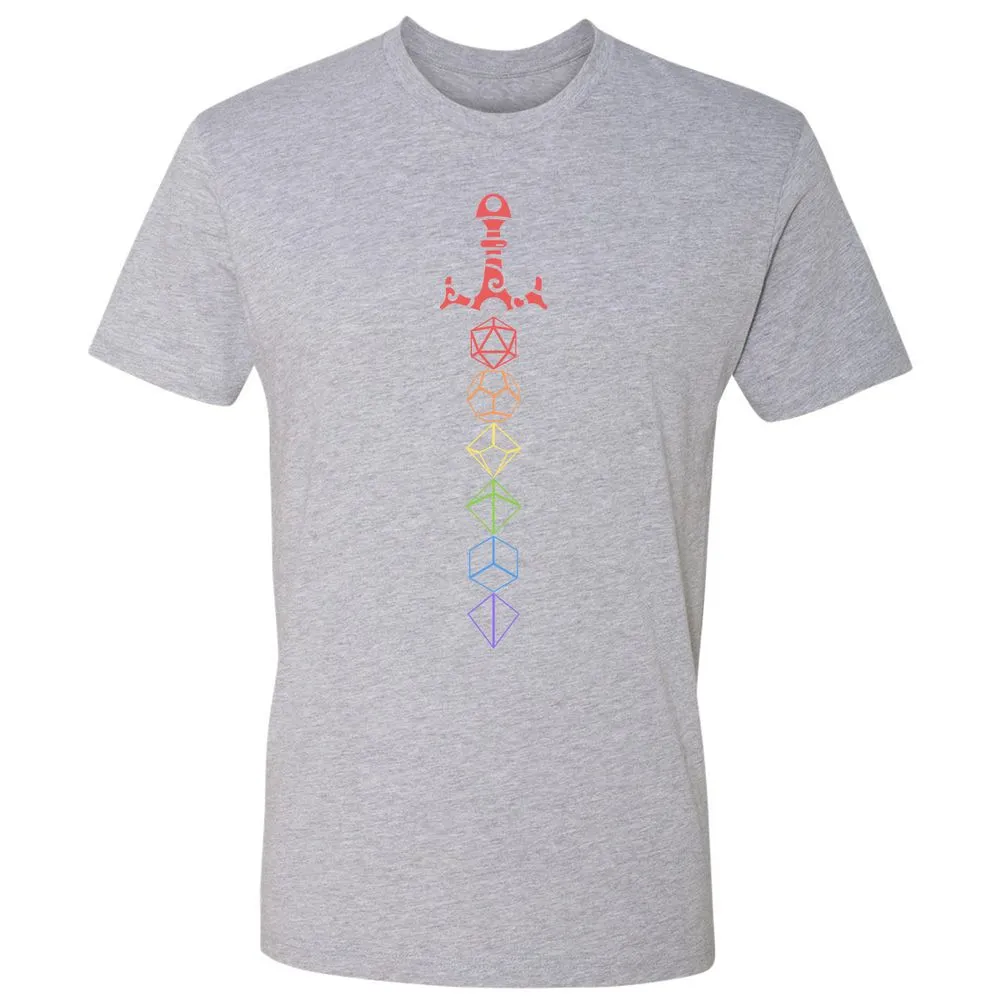 Rainbow Dice Sword LGBT Premium Unisex T-Shirt - Heather Grey - 9