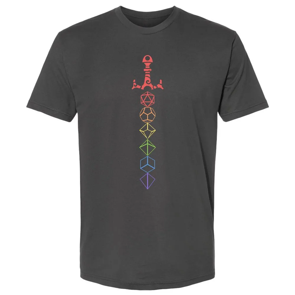 Rainbow Dice Sword LGBT Premium Unisex T-Shirt - Heavy Metal - 8