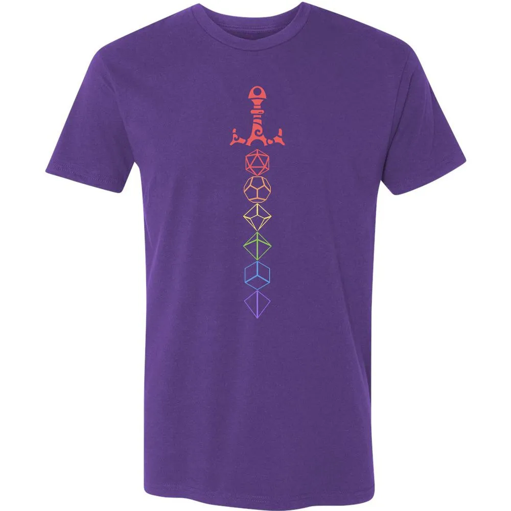 Rainbow Dice Sword LGBT Premium Unisex T-Shirt - Purple Rush - 7