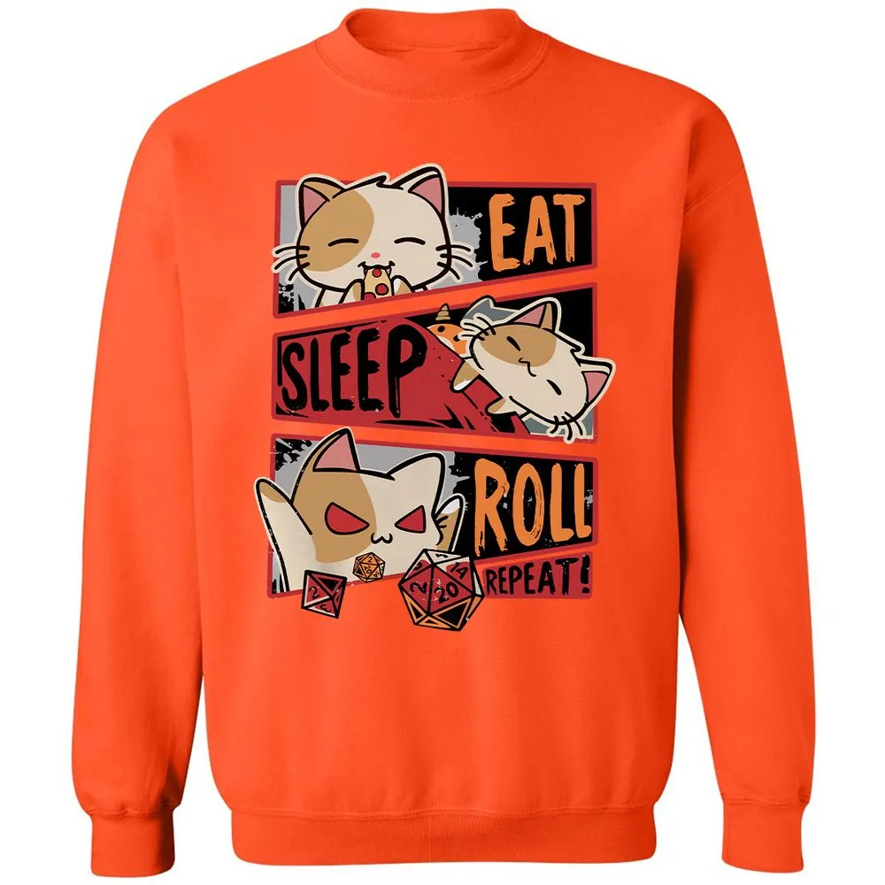 Eat Sleep Roll Repeat Classic Unisex Sweatshirt - Orange - 10
