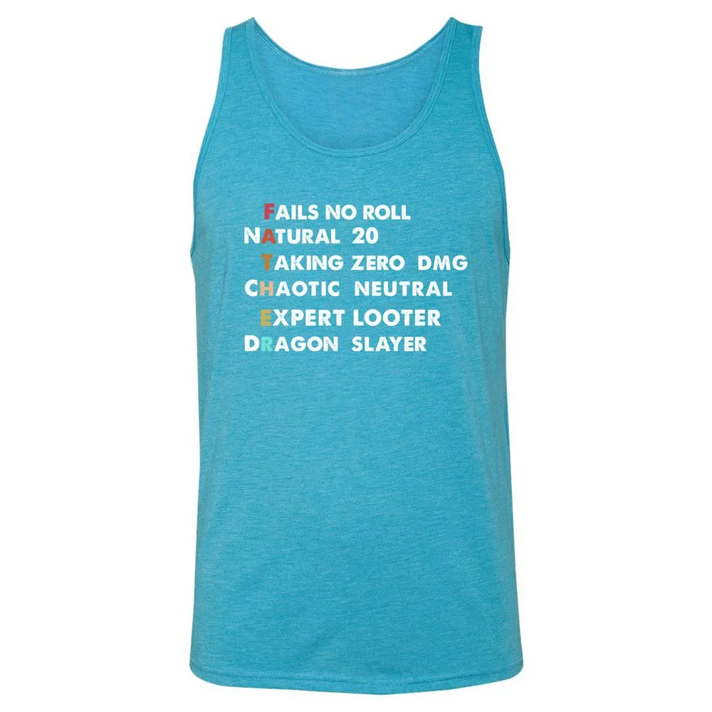Father D&D Unisex Jersey Tank - Aqua Triblend - 3