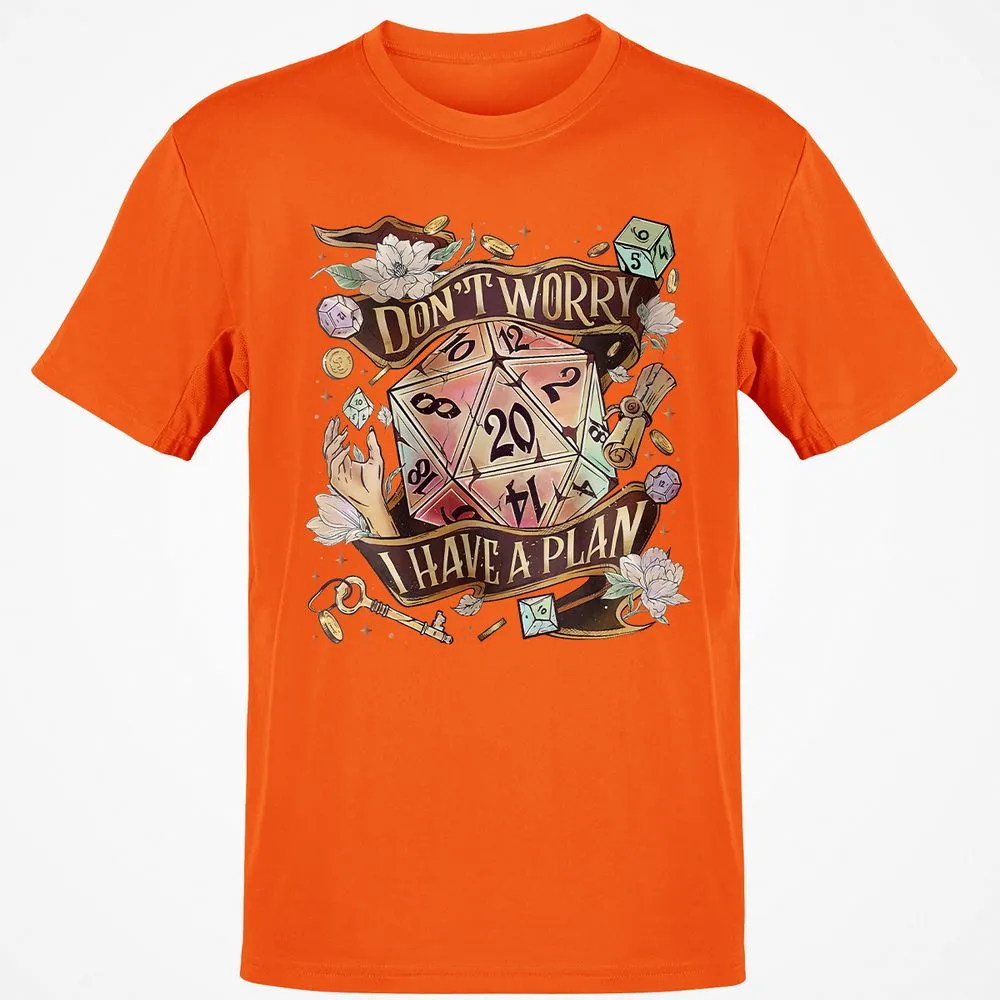 Floral Don't Worry I Have A Plan Classic Unisex T-Shirt - Orange - 8