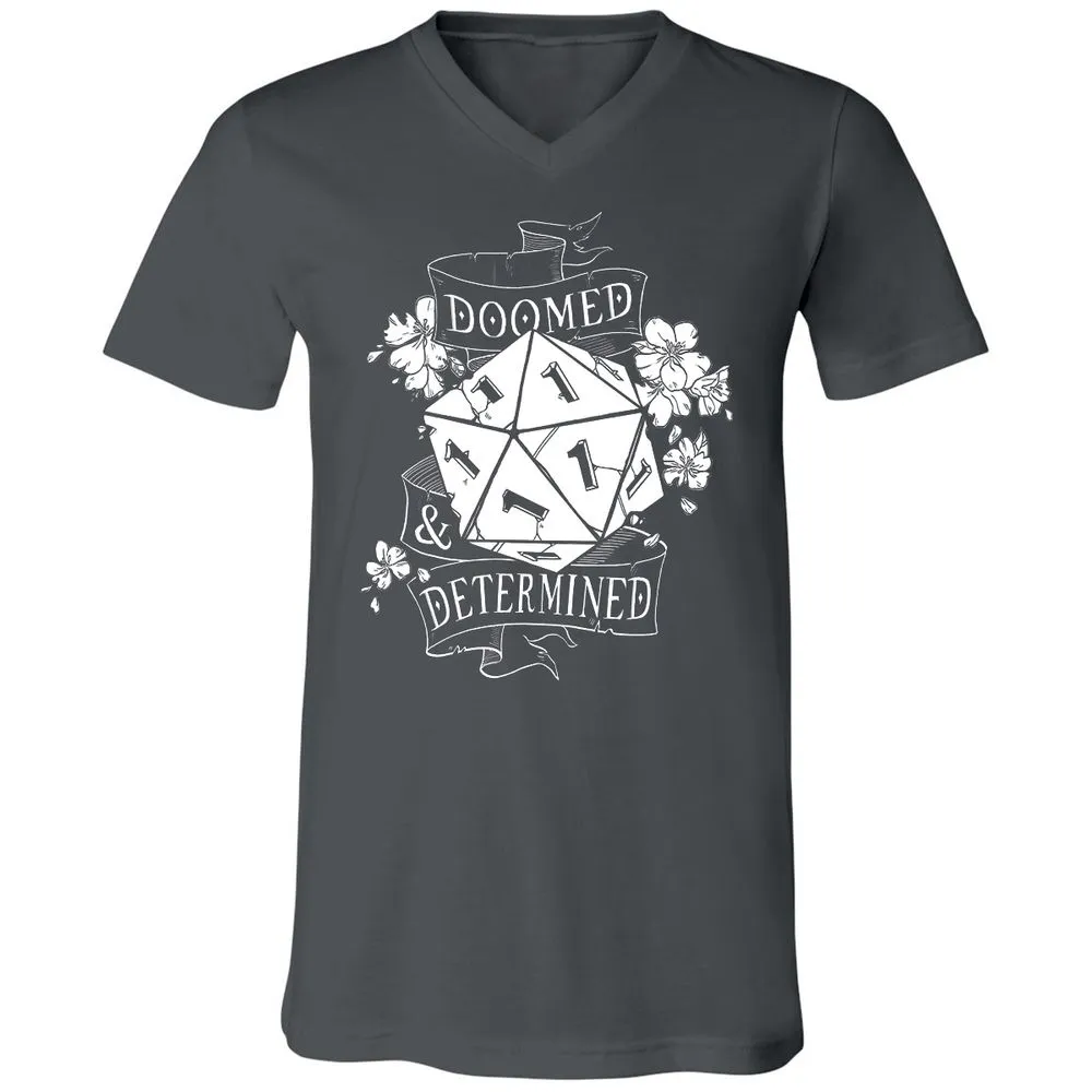 Doomed Determined Unisex V-Neck T-Shirt - Asphalt - 12