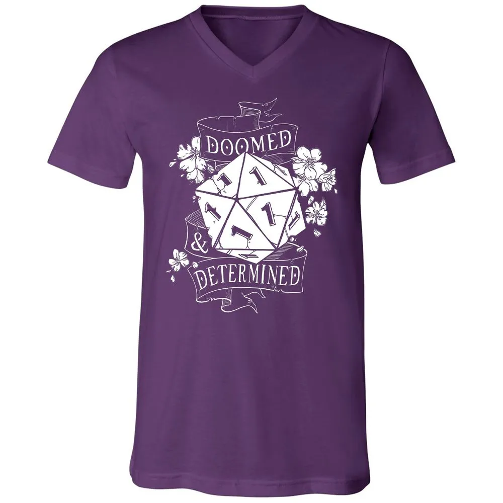 Doomed Determined Unisex V-Neck T-Shirt - Team Purple - 9