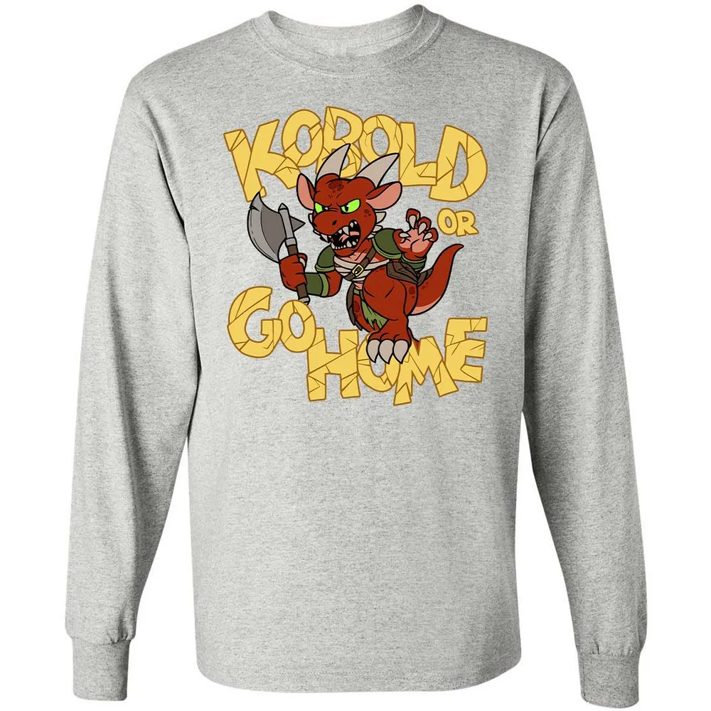 Kobold Or Go Home Long Sleeve T-Shirt - Ash - 7