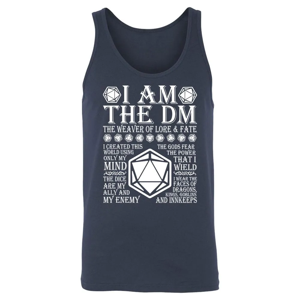 I Am The DM The Weaver Of Lore And Fate Unisex Jersey Tank - Navy - 2