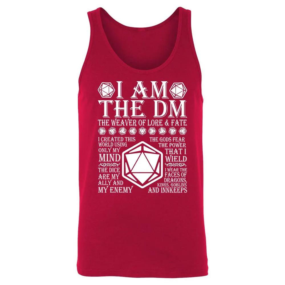 I Am The DM The Weaver Of Lore And Fate Unisex Jersey Tank - Red - 11
