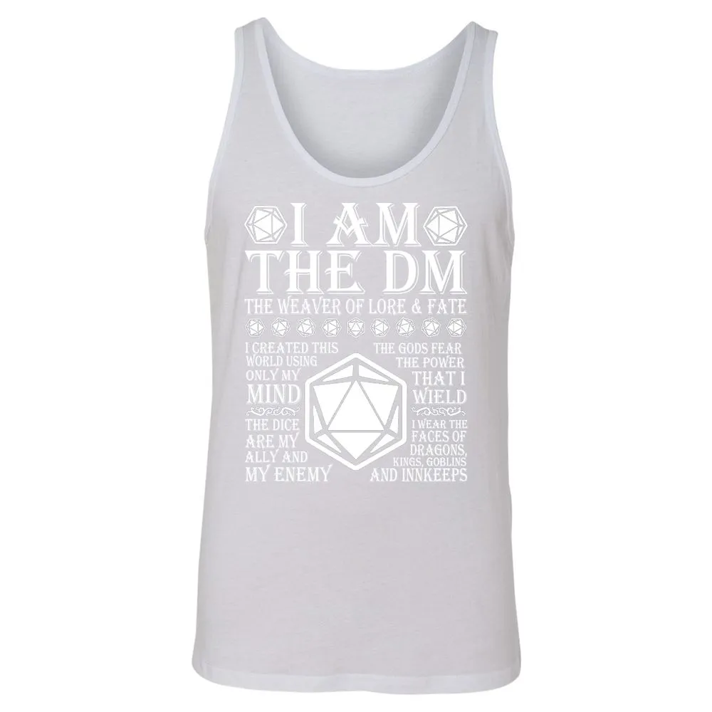 I Am The DM The Weaver Of Lore And Fate Unisex Jersey Tank - White - 14