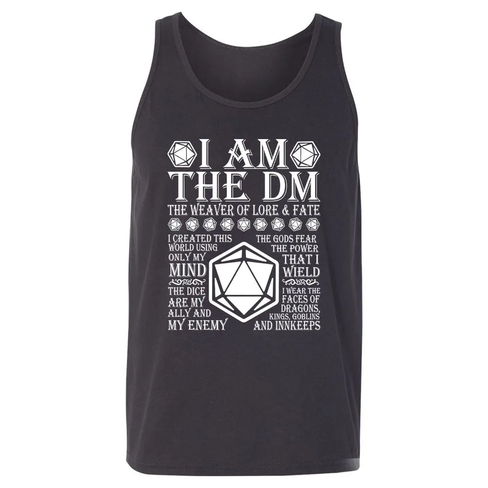I Am The DM The Weaver Of Lore And Fate Unisex Jersey Tank - Dark Grey - 7