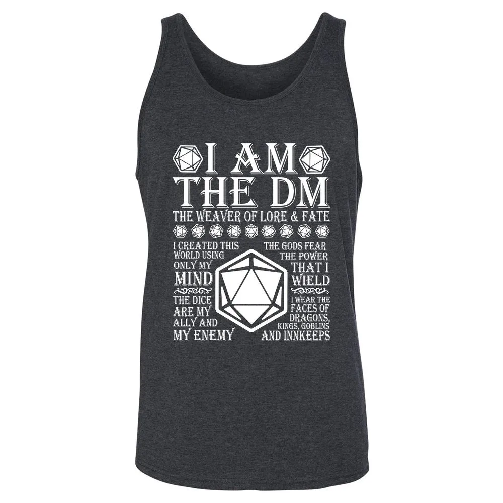 I Am The DM The Weaver Of Lore And Fate Unisex Jersey Tank - Dark Grey Heather - 6