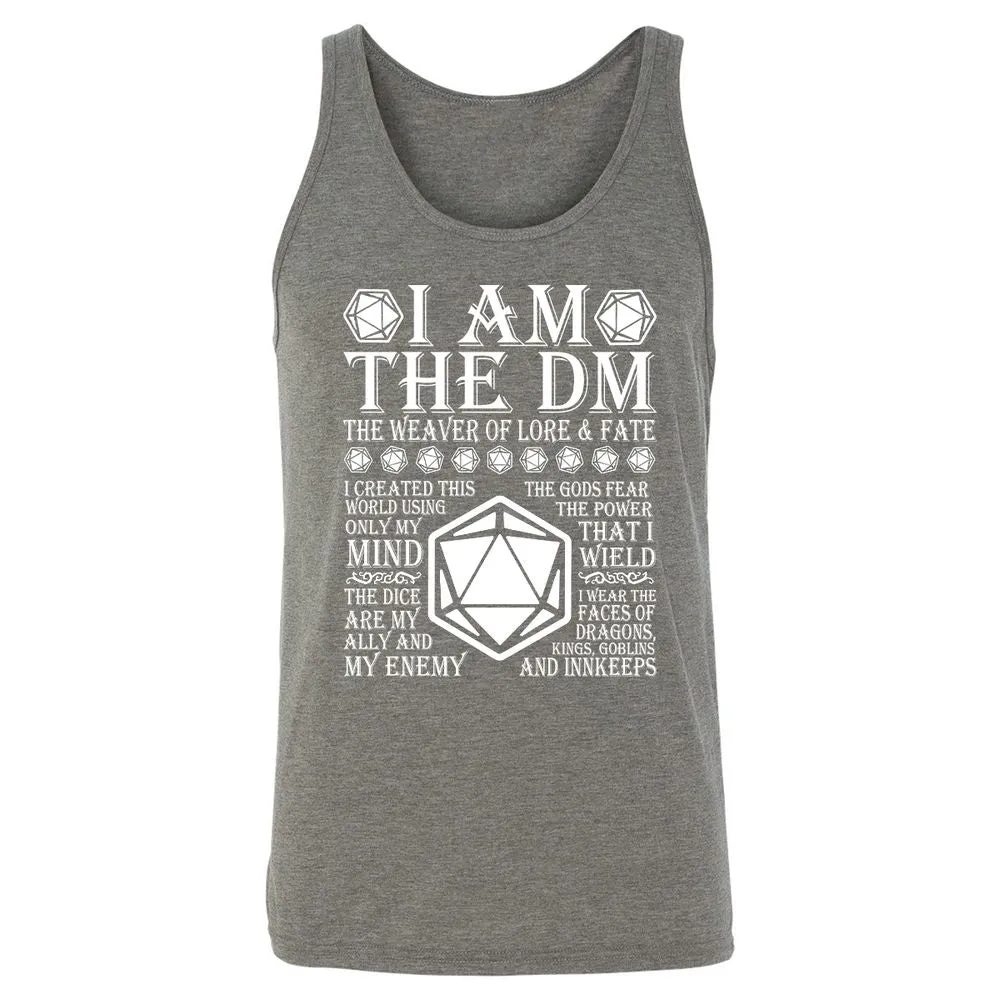 I Am The DM The Weaver Of Lore And Fate Unisex Jersey Tank - Grey Triblend - 8