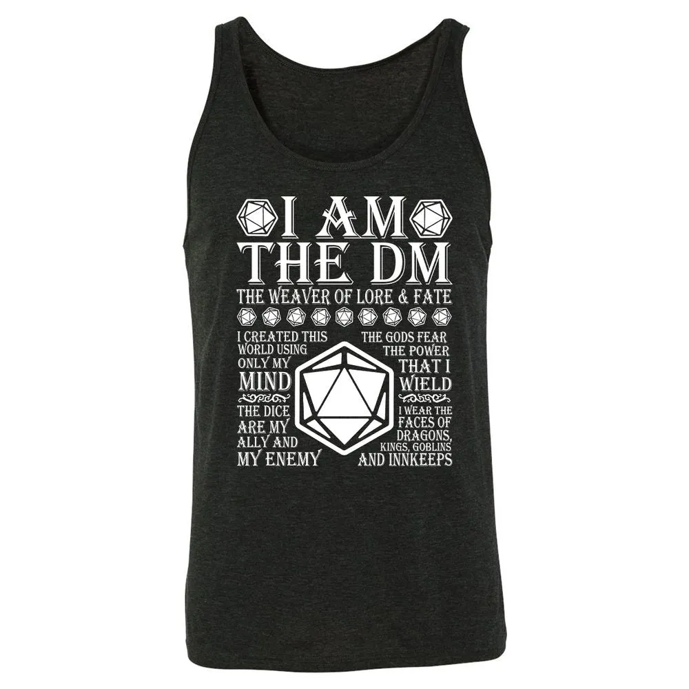 I Am The DM The Weaver Of Lore And Fate Unisex Jersey Tank - Charcoal Black Triblend - 5