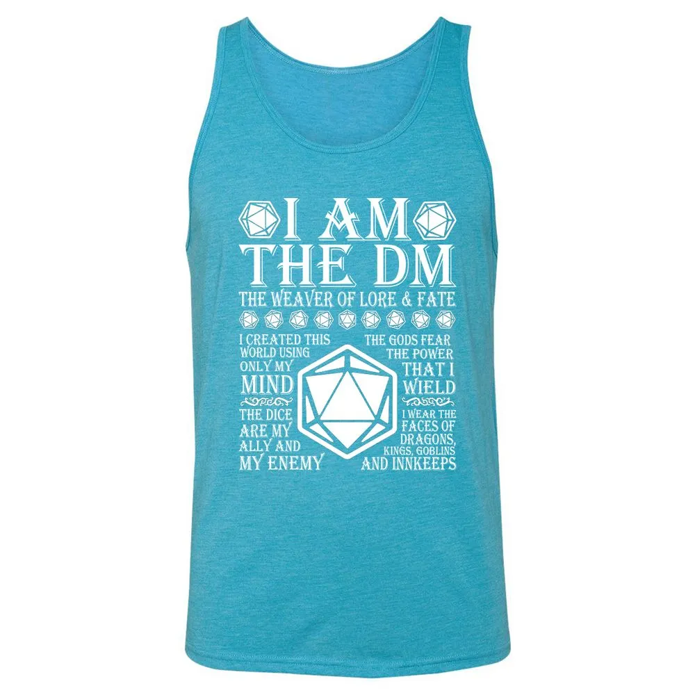 I Am The DM The Weaver Of Lore And Fate Unisex Jersey Tank - Aqua Triblend - 3