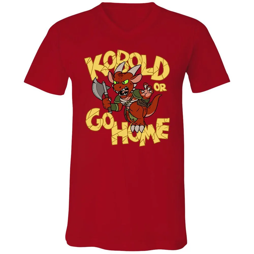 Kobold Or Go Home Unisex V-Neck T-Shirt - Red - 3